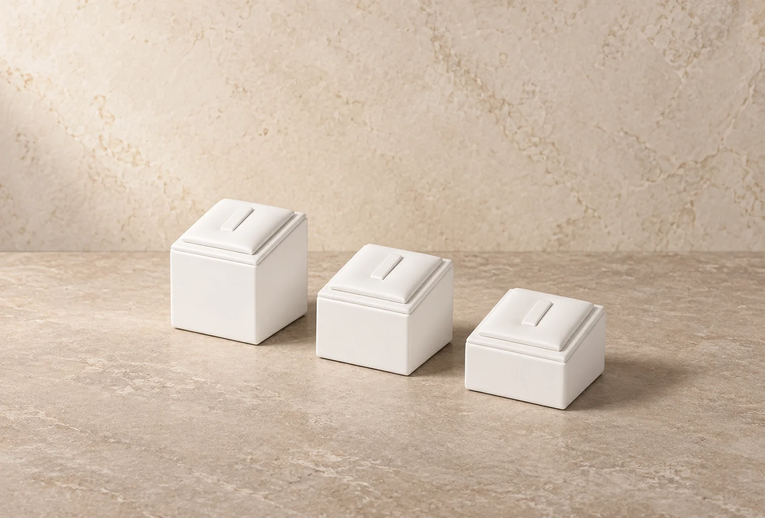 Ivory ring pedestals jewelry display, GC CRAFTS
