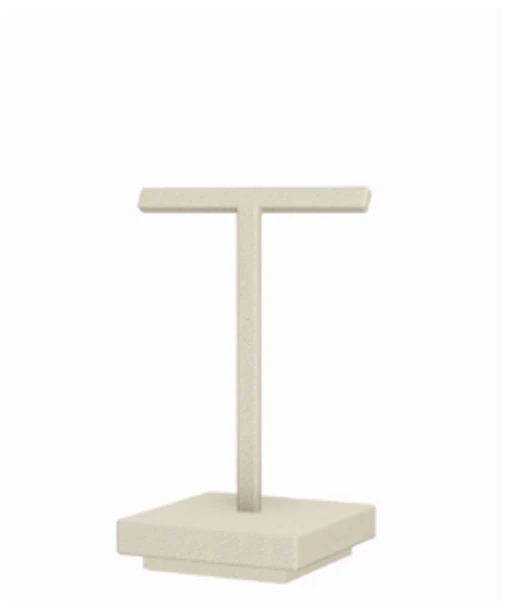 Single pair earrings angled 'T' bar, short — model ATBESMR