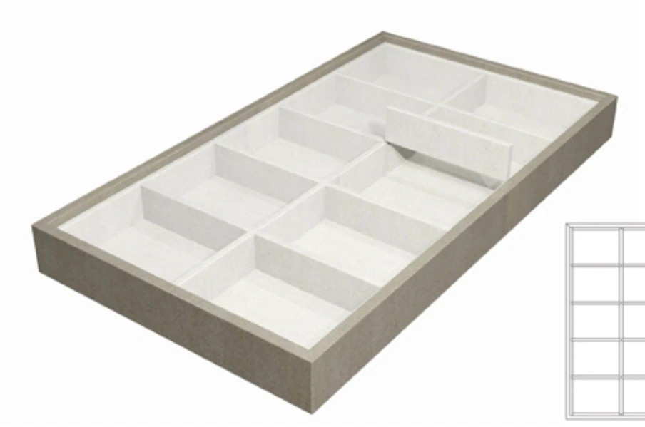 10 utility tray with stacker and removable partitions model QSUVOW