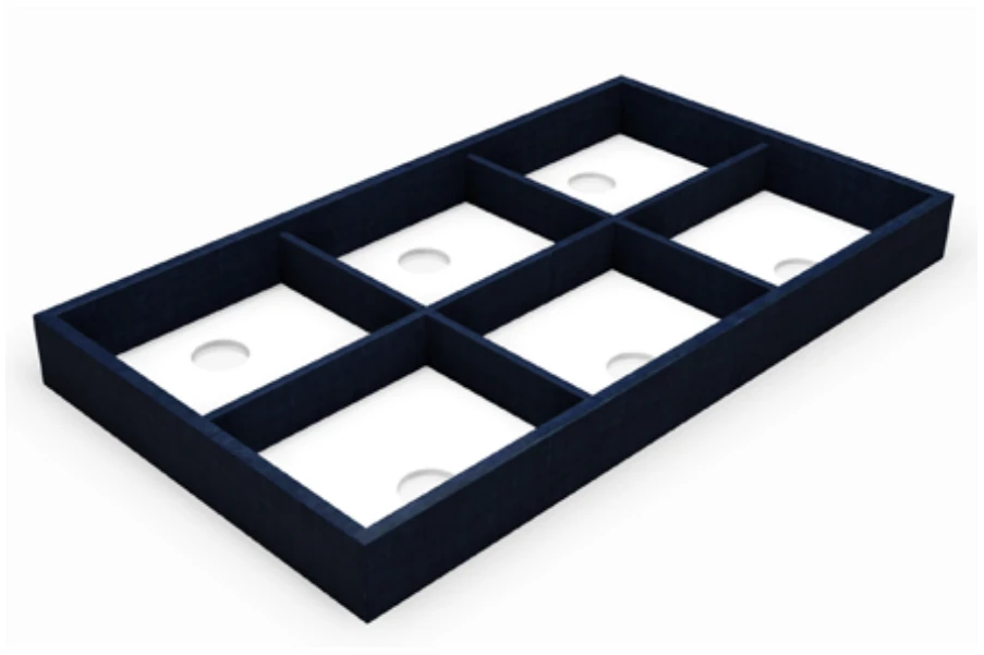 6 space understock tray frame with stacker — model RMUVFR1