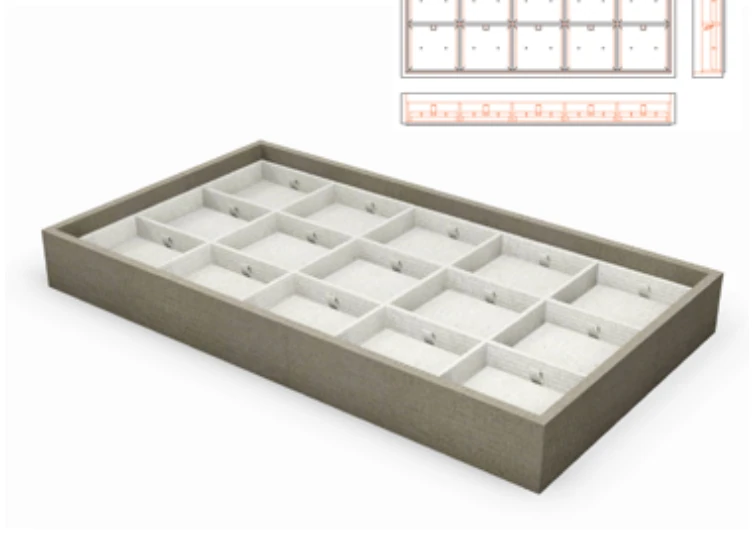 15 pair stud earring tray with stacker — model UN15SE