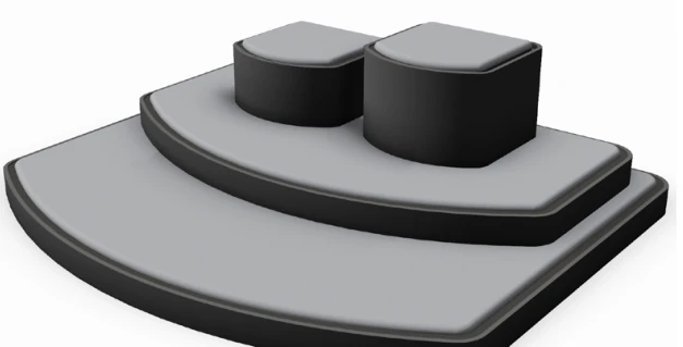 Layered platform composition assembled platform display